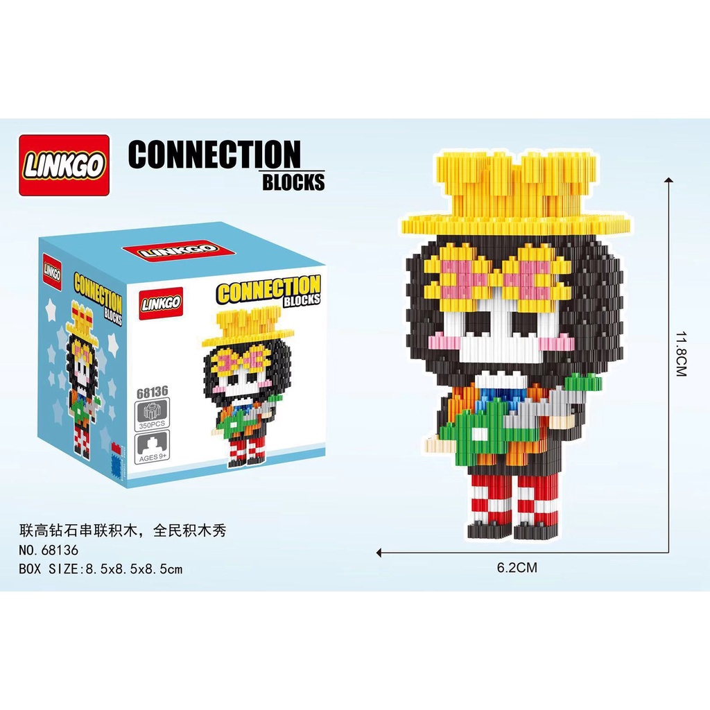 Đồ chơi lắp ráp mini one piece naruto luffy mô hình lắp ráp dễ thương
