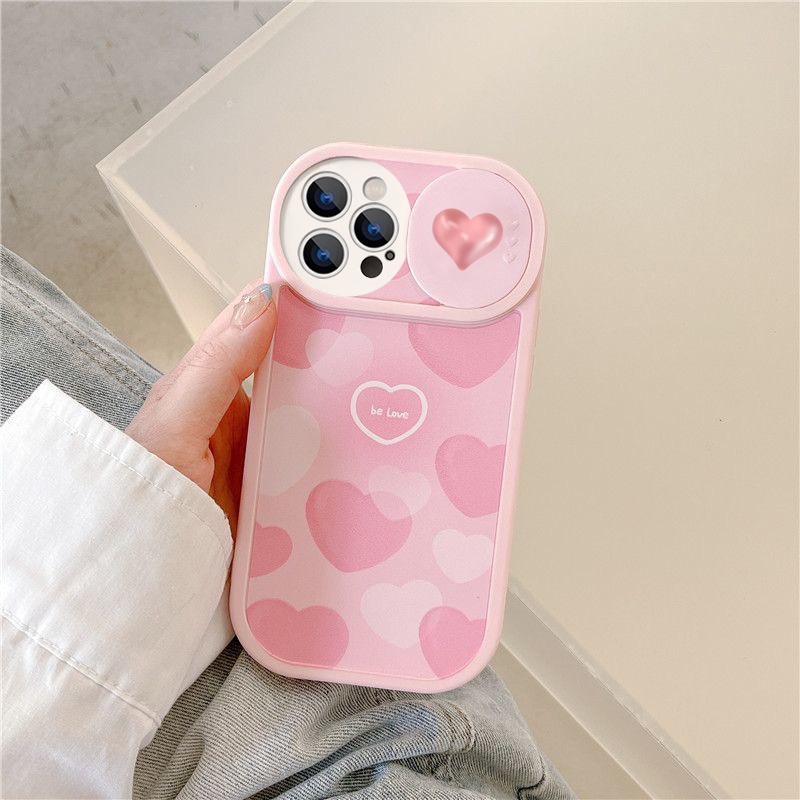 Ốp điện thoại iphone nắp trượt tròn tim be love cầu vồng 6/6splus/7/7plus/8/8plus/x/xs/11/12/13/14/pro/max/plus/promax