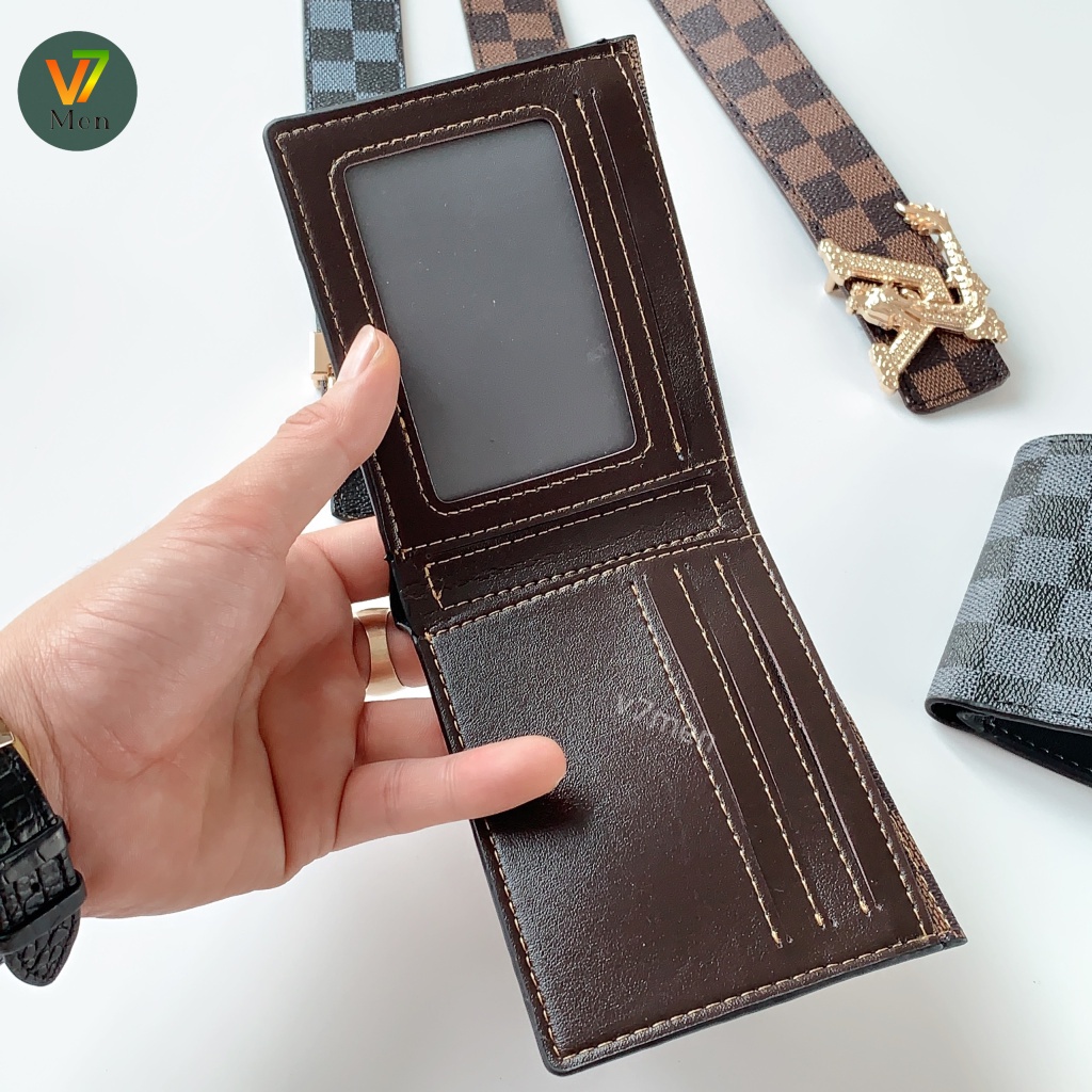 Ví bóp da nam cao cấp kẻ ô caro
