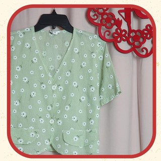 Bigsize công sở - Áo Lửng - Hoa Cúc Xanh