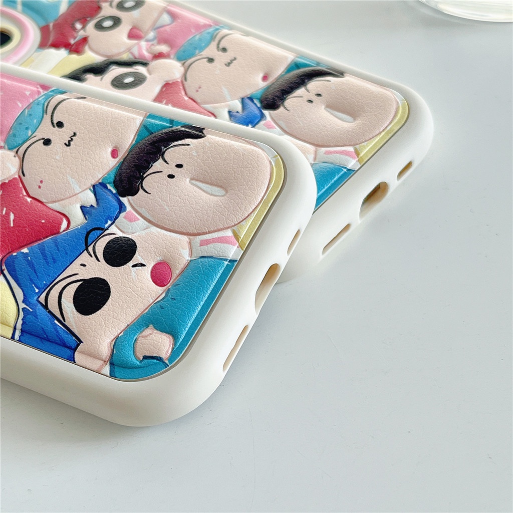 Ốp Điện Thoại Da Viền TPU Dẻo In Họa Tiết Hoạt Hình Dễ Thương Cho iphone 14 Pro Max 13 Pro Max 12 Pro Max