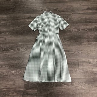 Đầm WAREH@USE caro nút to buộc eo