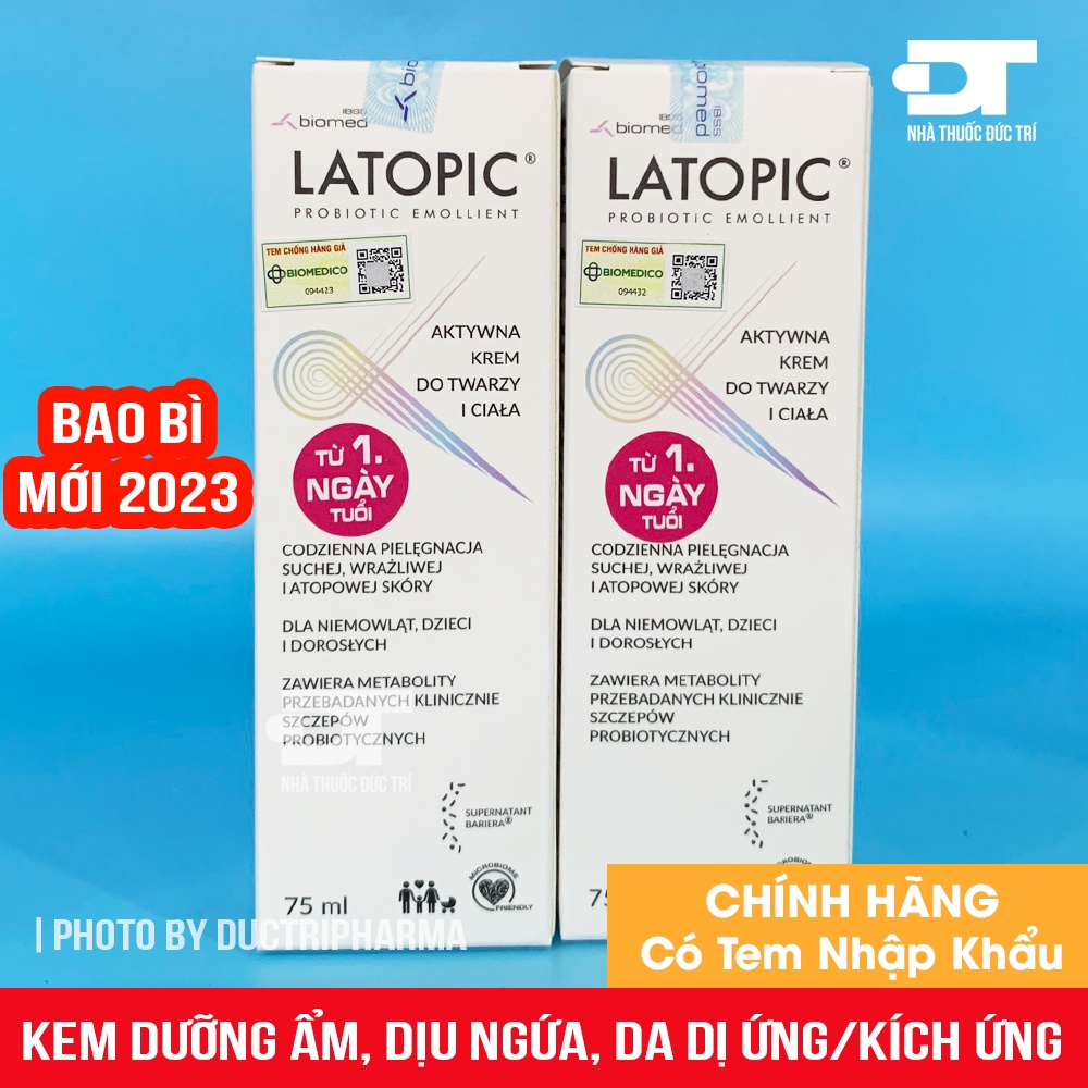 KEM DƯỠNG ẨM DỊU NGỨA DA KÍCH ỨNG LATOPIC FACE AND BODY CREAM (75ml)