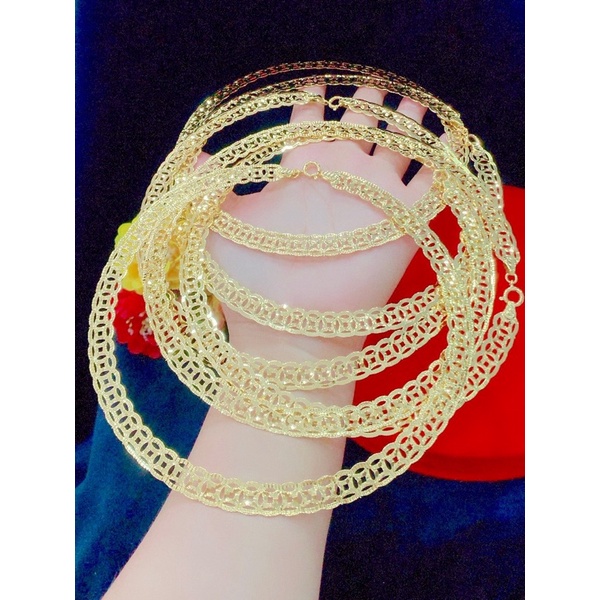 Kiềng cổ kim tiền mạ vàng 18 cao cấp mẫu mới cực xinh