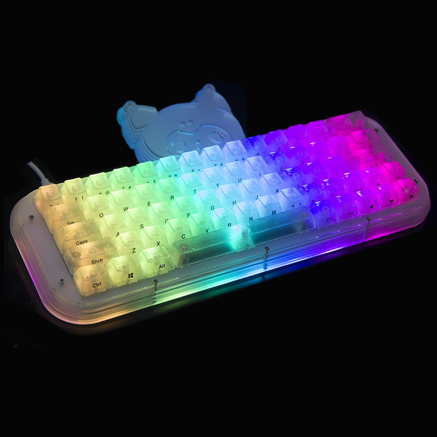 Bàn Phím Cơ VIA Keybaord 64 Phím RGB Bằng Acrylic Trong Suốt Điều Chỉnh Được