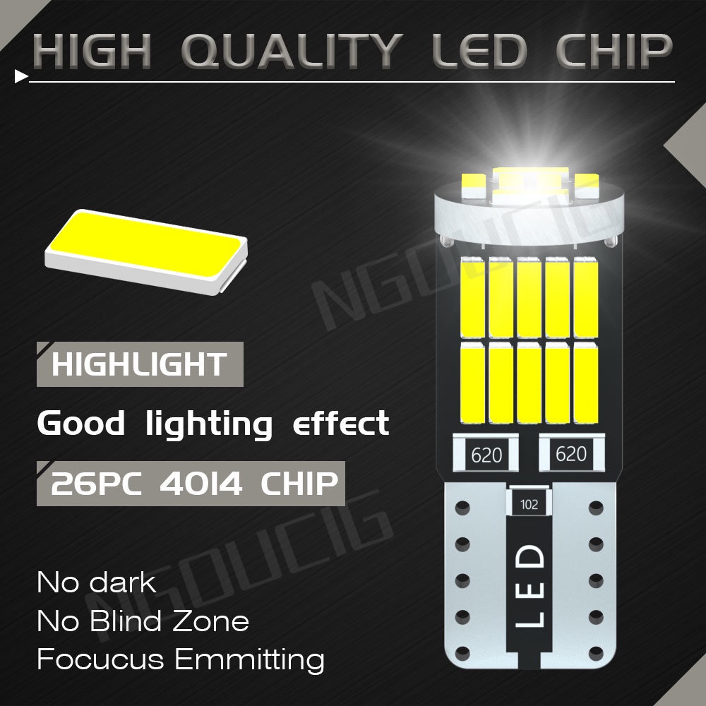 Bóng Đèn LED T10 W5W WY5W 194 168 501 Ánh Sáng Trắng Chất Lượng Cao Cho Xe Mô Tô