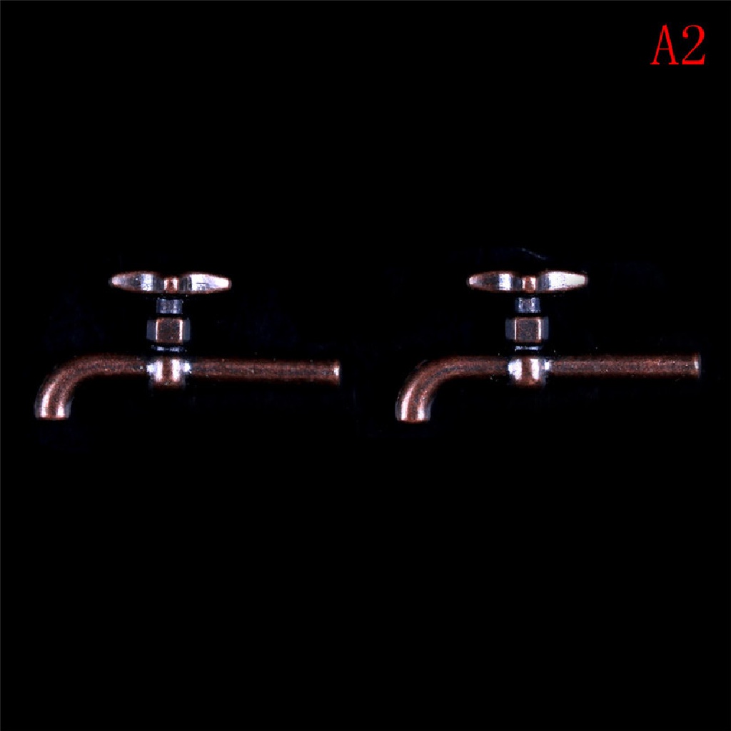 Bộ 2 Vòi Nước Bằng Hợp Kim Tỉ Lệ 1: 12 Dùng Trang Trí Nhà Búp Bê