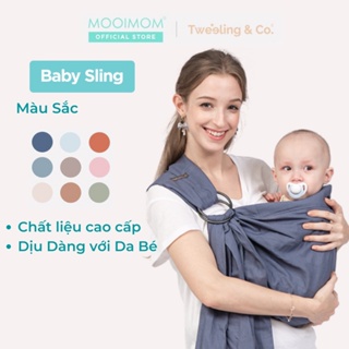 MOOIMOM Địu võng em bé Baby Sling 2 vòng cao cấp Tweeling & Co chất lượng