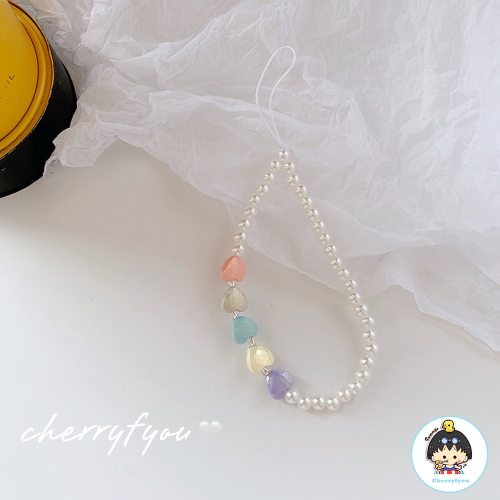 Dây Đeo Điện Thoại Dạng Chuỗi Hạt Ngọc Trai Chống Thất Lạc Cho Nữ