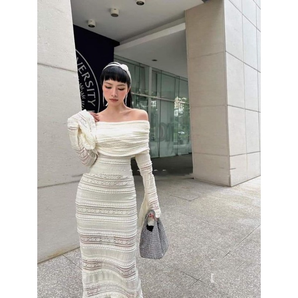💢💢Váy body ren trễ vai tay loe sang hết nấc💯💯
