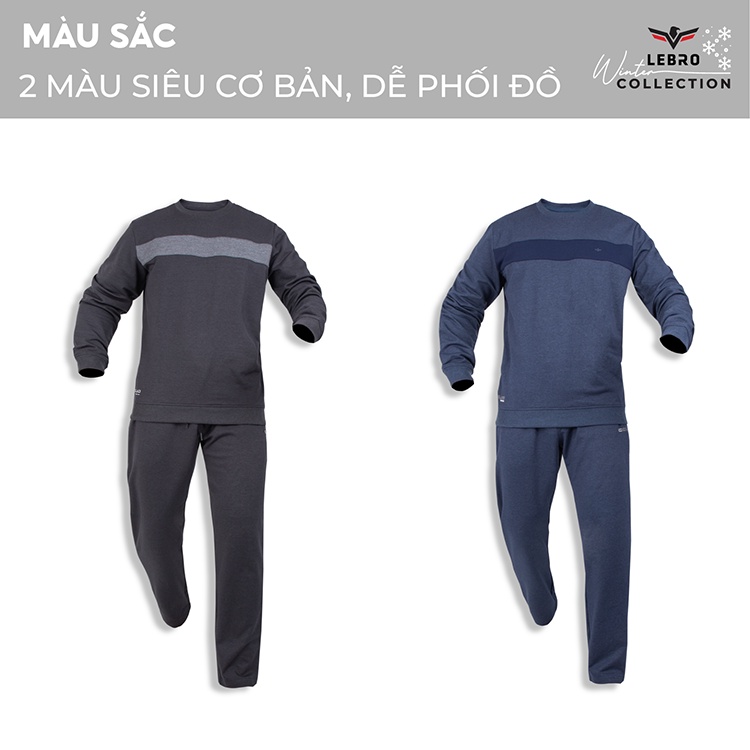 Bộ nỉ nam thu đông HÀNG XUẤT KHẨU Bộ quần áo nỉ nam LEBRO  ACTIVE PRO, Chất Liệu Cotton , Dày Dặn, Mềm Mại