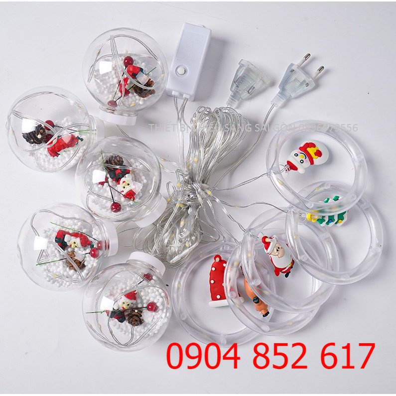 💥Giá Sỉ💥 ĐÈN THẢ 5 DÂY VÒNG 5 BANH LED VỚI HÌNH CAO SU TUYỆT ĐẸP CHỦ ĐỀ NOEN DÀI 3M THẢ 45CM