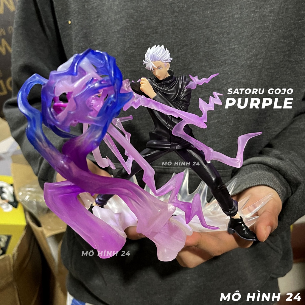 Mô hình nhân vật Satoru Gojo đang dùng skill Hollow Technique: Purple tím anime jujutsu kaisen chú thuật hồi chiến kỹ th