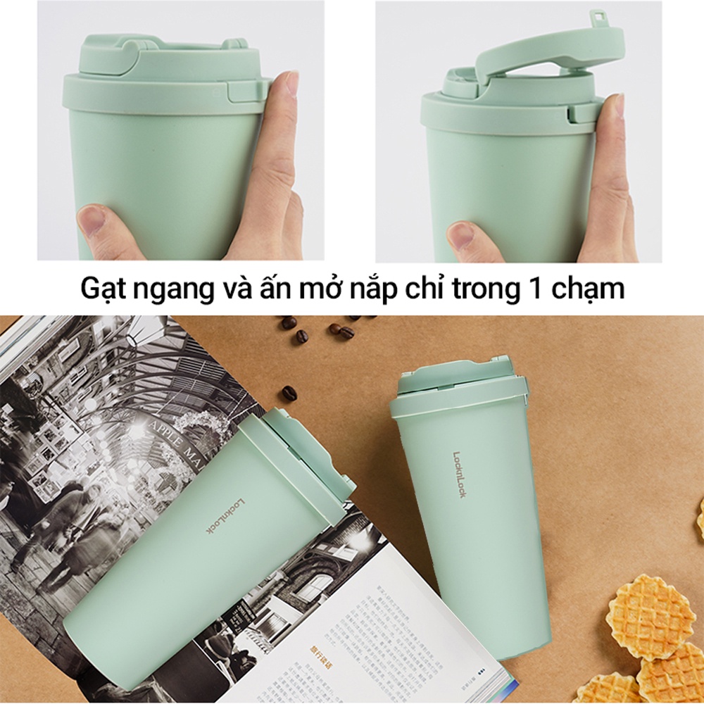 Ly giữ nhiệt LocknLock 550ml LHC3249, 400ml LHC3271, hàng chính hãng, mở nắp một chạm, thép không gỉ inox 316L- JoyMall