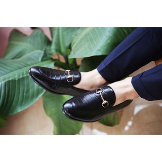 Giày lười toroshoes dập vân m628.1 đen