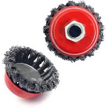 Chén cước xoắn đánh rỉ INGCO 75-150mm chổi cước chà sắt, kim loại, đánh gỉ sét, sơn bong tróc cốt M10x1.5-M14x2.0