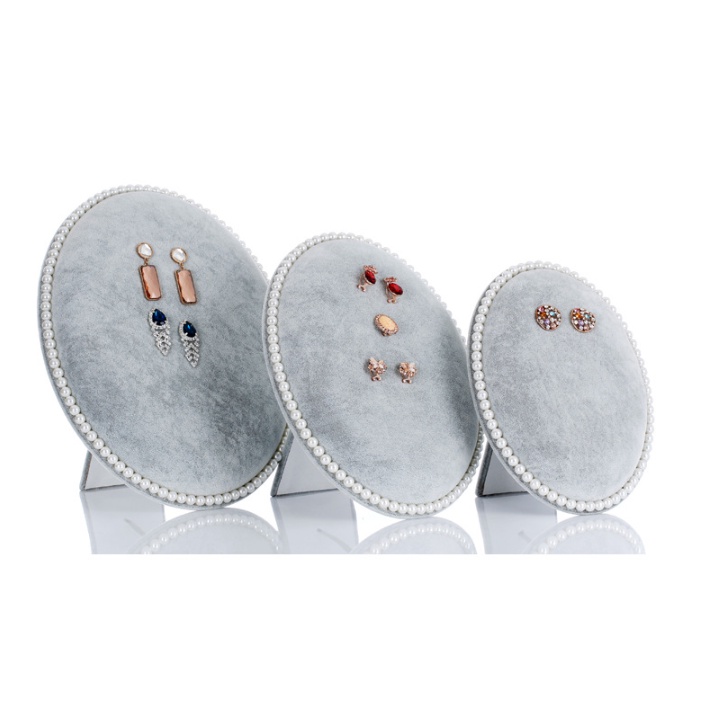 Giá treo hoa tai nhung sang chảnh hình bầu dục