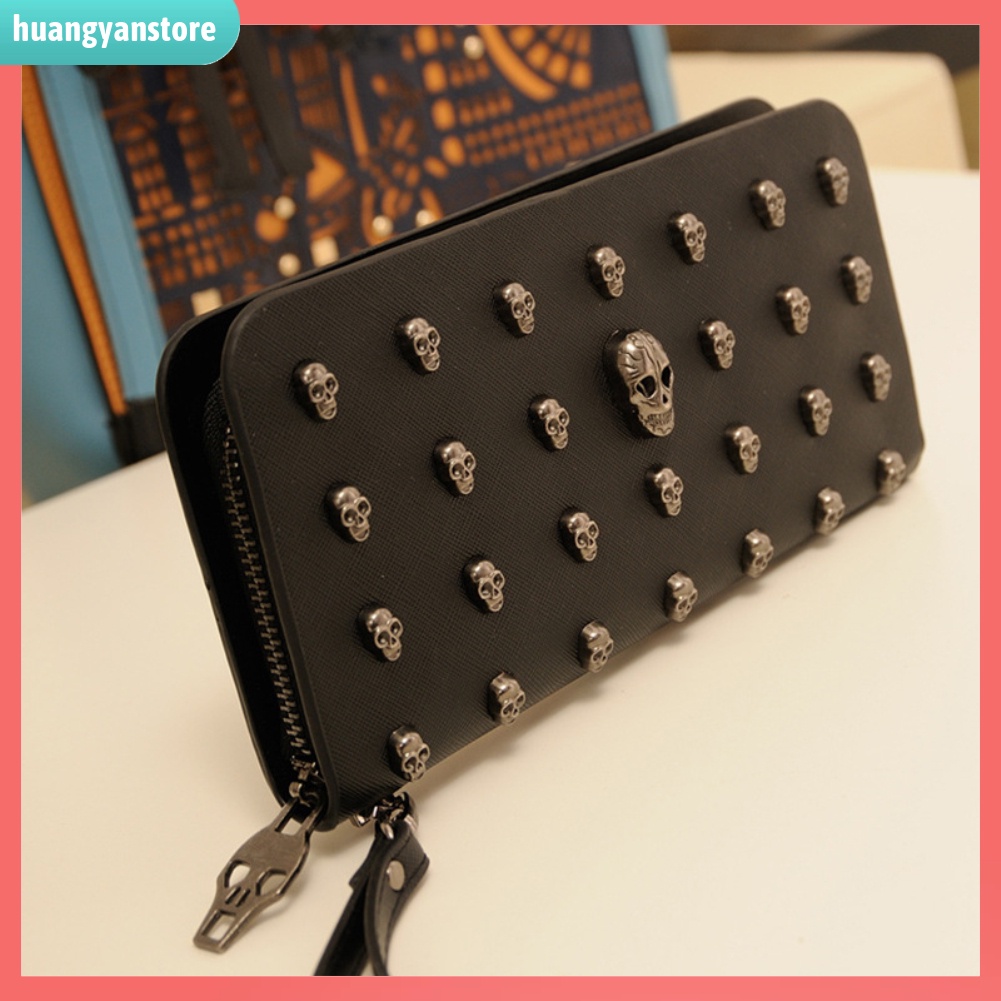 HY/ Ví giả da cầm tay họa tiết đầu lâu cổ điển cho nam và nữ | BigBuy360 - bigbuy360.vn