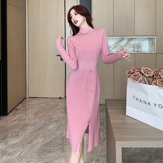 Đầm sweater MULTIPLICATION dệt kim cổ lọ thời trang thu đông phong cách pháp cho nữ