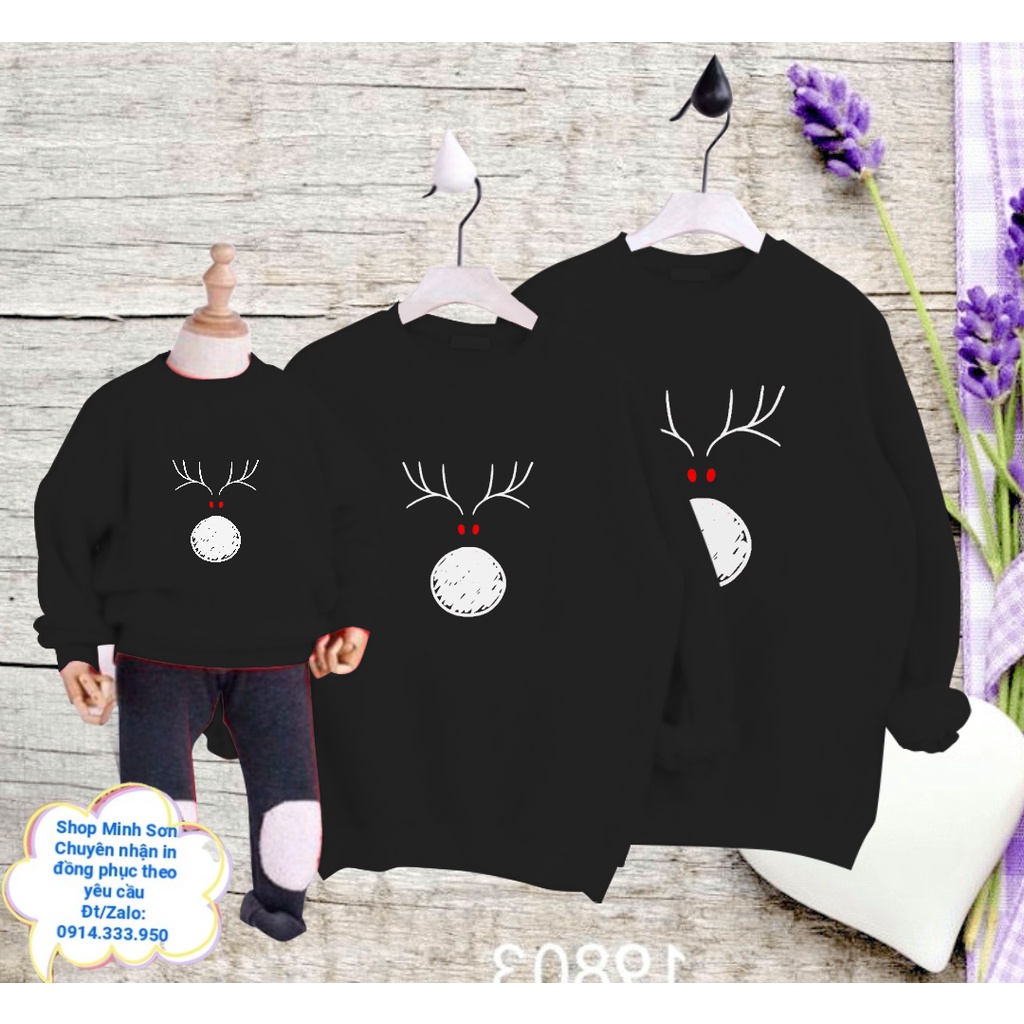 ☃ 🎄☃ ÁO NỈ BÔNG SWEATER TUẦN LỘC MŨI ĐỎ, ÁO NỈ ĐÔI  LOẠI 1 ĐỦ MÀU ĐỦ SIZE