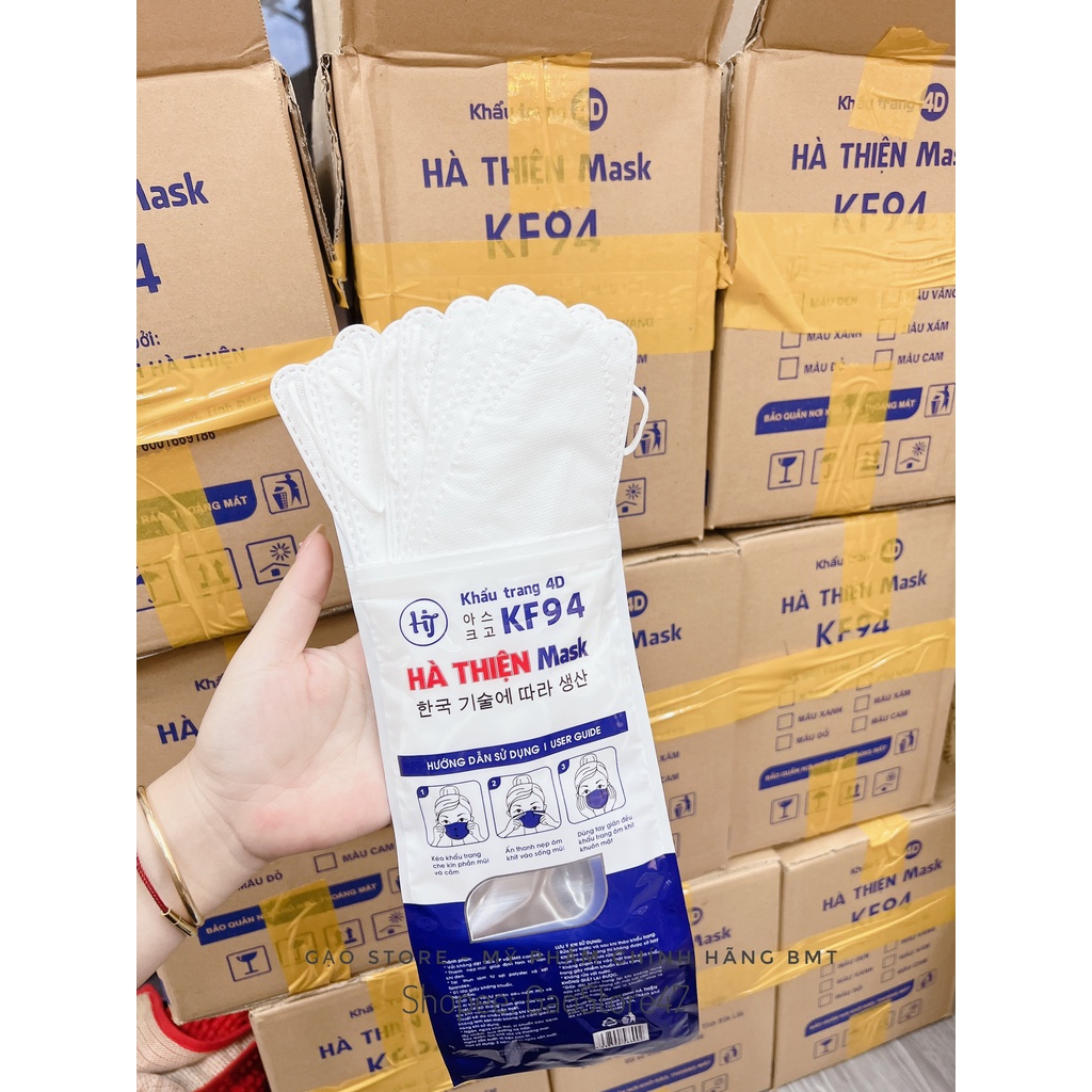 Khẩu trang KF94 4 lớp kháng khuẩn, kiểu dáng 4D chống bụi mịn AH001