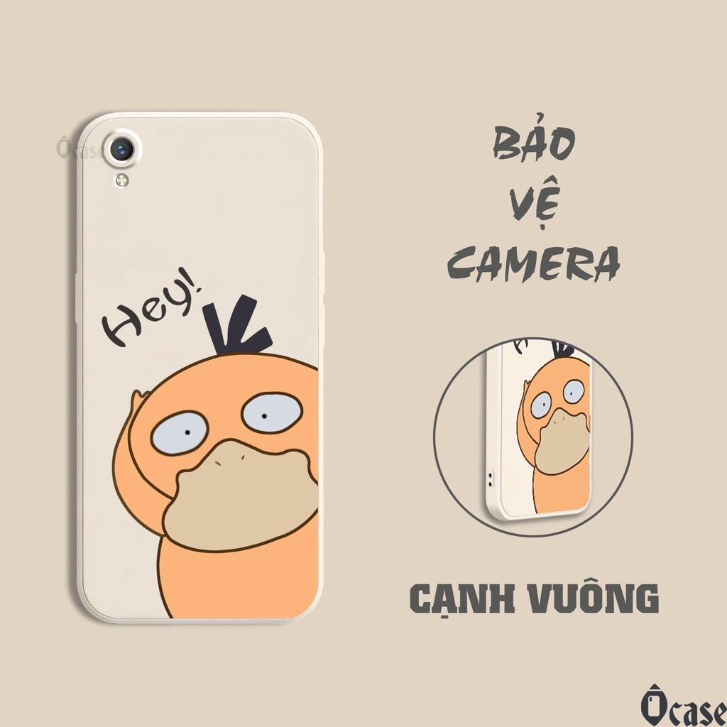 Ốp lưng Oppo A37 / NEO 9 / R9 / R9 Plus in hình Mèo và Vịt vàng cạnh viền vuông có bảo vệ camera