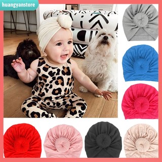 HY/ Mũ Turban Thắt Nút Màu Trơn Cho Bé
