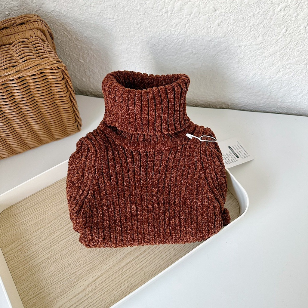 Áo len tuyết nhung cổ cao cho bé trai, bé gái hàng Quảng Châu loại 1