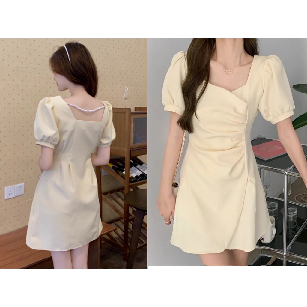 Đầm mini Màu Đen Phong Cách vintage Thanh Lịch Thời Trang Mùa Hè Cho Nữ