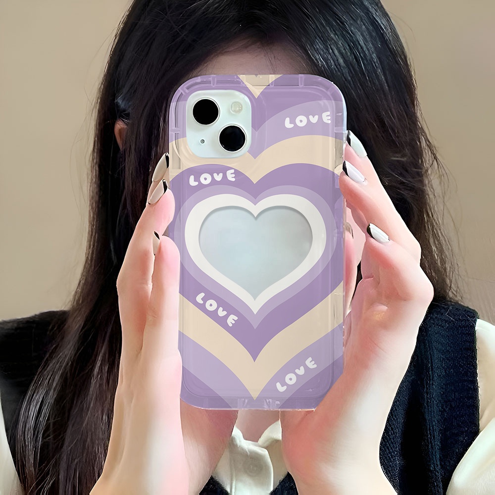 Ốp Điện Thoại Trong Suốt In Hình Trái Tim Cho iphone 14promax 11 13 12 7Plus X XS Max