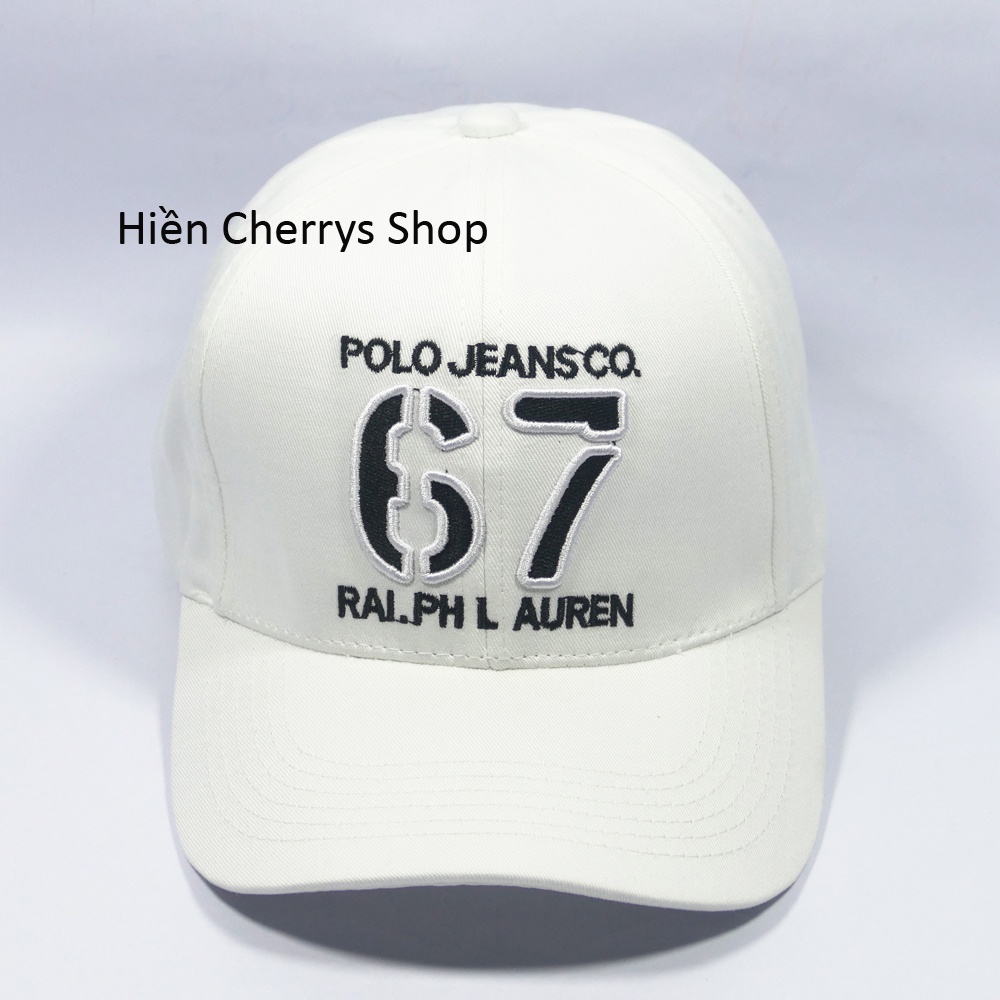 Mũ lưỡi trai, Nón kết thêu chữ 67 P.o L.o Jeansco cao câp- Chất liệu kaki &amp; Cotton thích hợp cho tín đồ mê nón xịn.