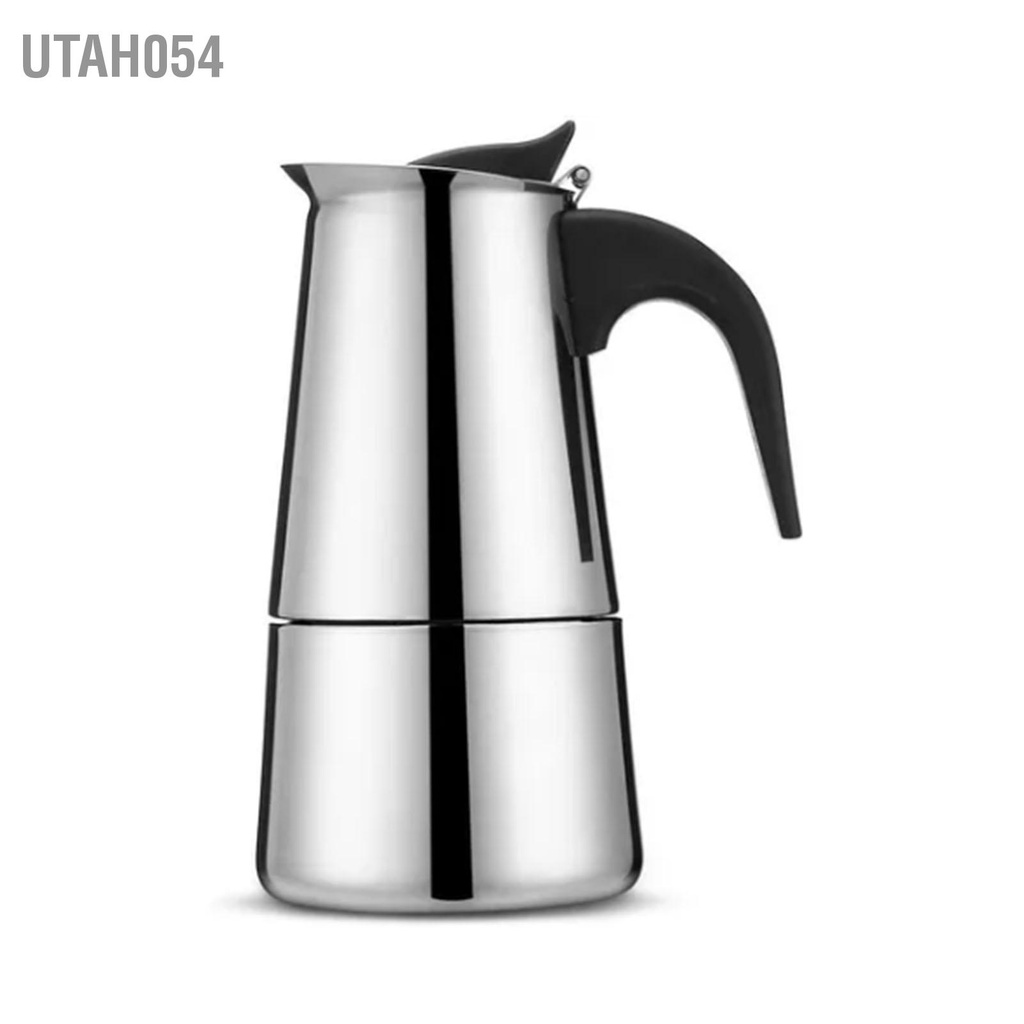 [Hàng HOT] 300ML Bình pha caffe Moka Pot kiểu Ý - Ấm pha cafe Moka Pot kiểu Ý Thép không gỉ cho gia đình【Utah054】