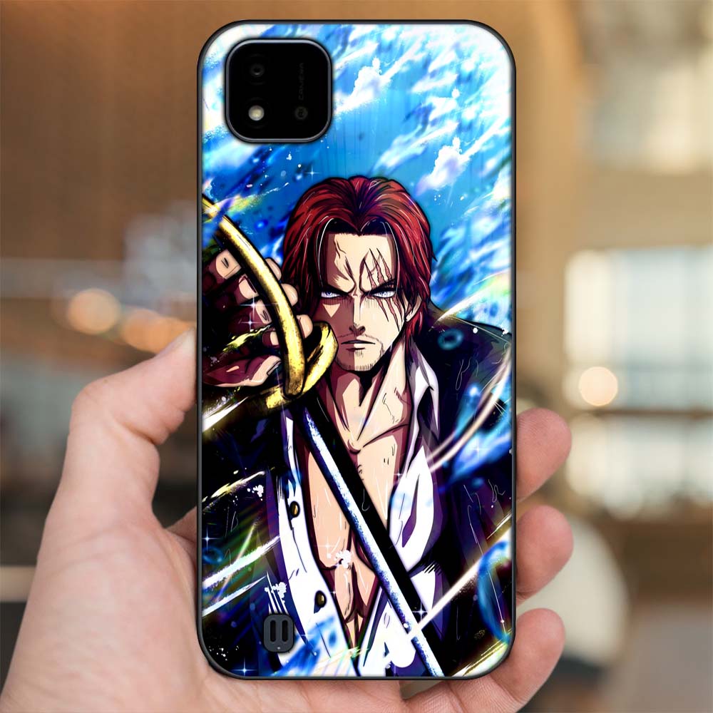 Ốp lưng Realme C11 2021, C20 viền đen in hình Shanks One Piece Đảo Hải Tặc