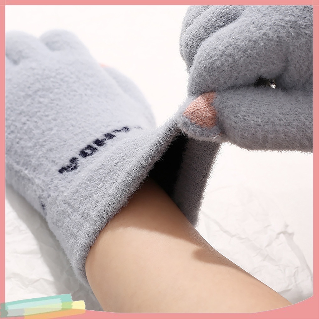 Đôi găng tay mùa đông chạm cảm ứng màn hình mềm mại ấm áp cho nữ