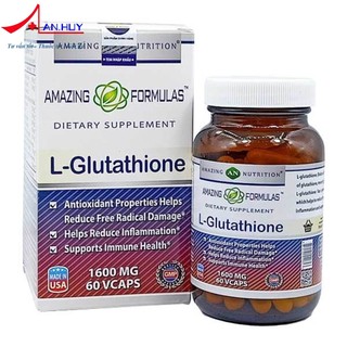 L-glutathione 1600mg - amazing nutrition - viên uống trắng da, đẹp da của mỹ - hộp 60 viên