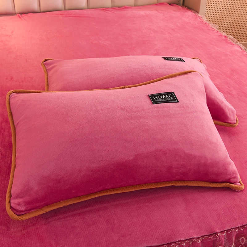 Vỏ Gối Đơn / Đôi Bằng Vải Flannel Lông Cừu San Hô Dày Dặn Ấm Áp Mùa Thu Đông