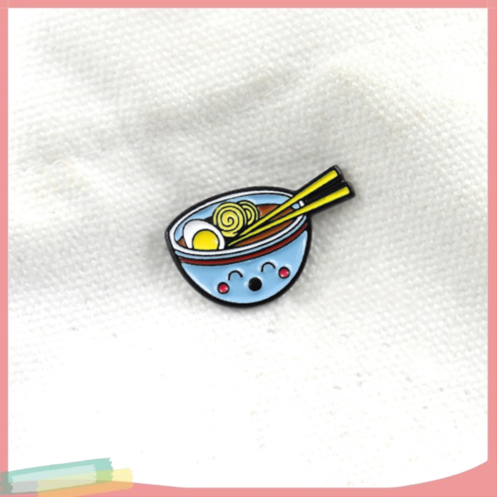 【LK】Cute Cartoon Noodles Bowl Enamel Brooch Pin Denim Backpack Badge Gift