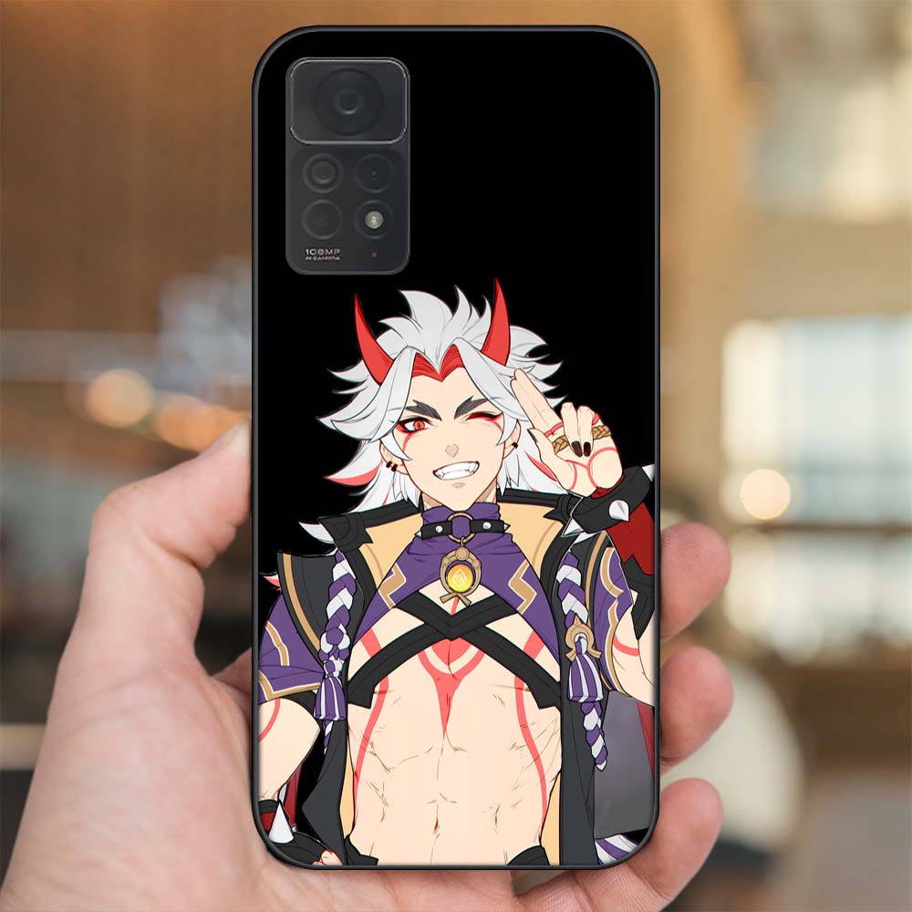Ốp lưng Xiaomi Redmi Note 11 Pro 4G viền đen in hình Arataki Itto Genshin Impact