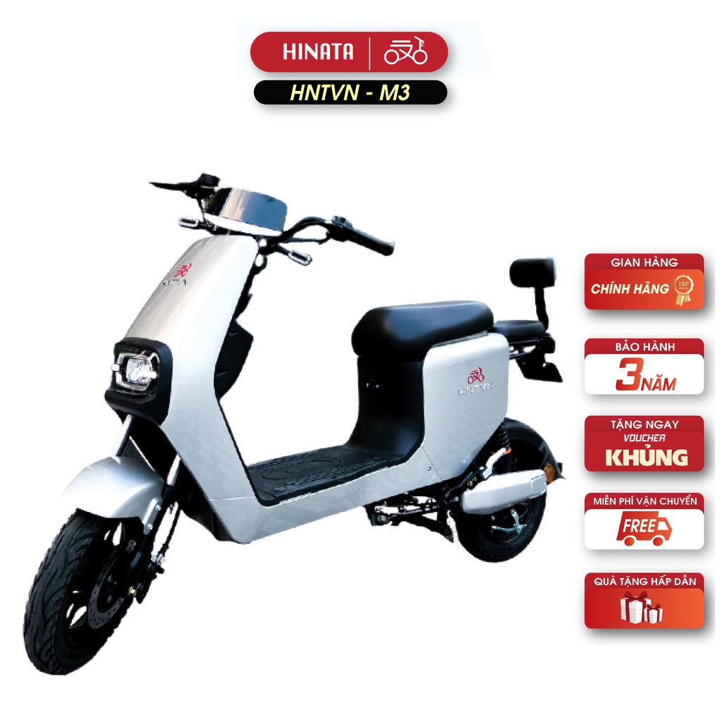 Xe điện HINATA M3, động cơ 48V- 400W, trọng tải 150kg, tốc độ tối đa 40 km/H, quãng đường đi được 50-60km/ 1 lần sạc