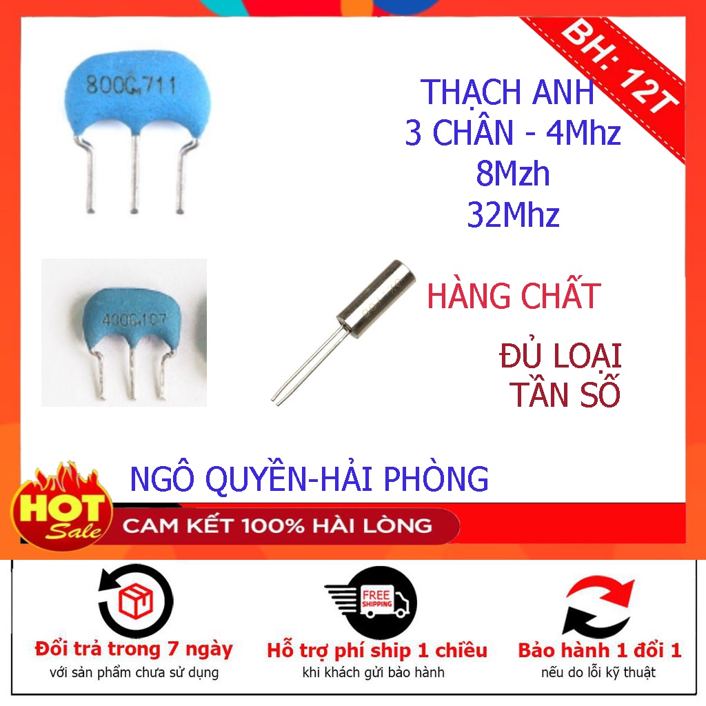 Thạch anh máy giặt 4Mhz, 8Mhz, 32768, 32M thạch anh dao động, chính hãng