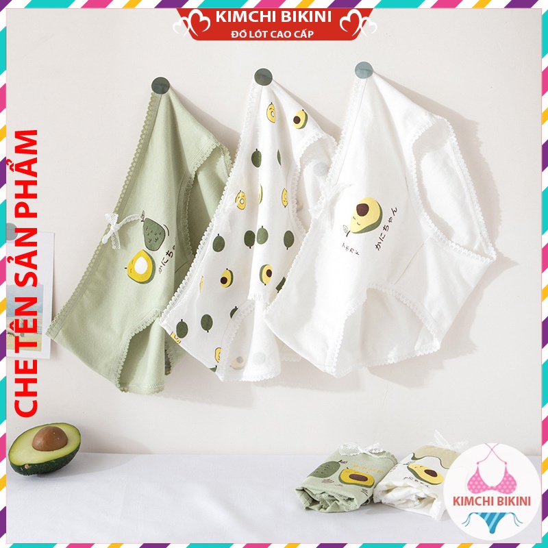 Quần lót bơ Cotton mịn cạp chun xinh đẹp dễ thương KIMCHIBIKINI Quần lót đáy cao mềm mại thoáng mát QL094