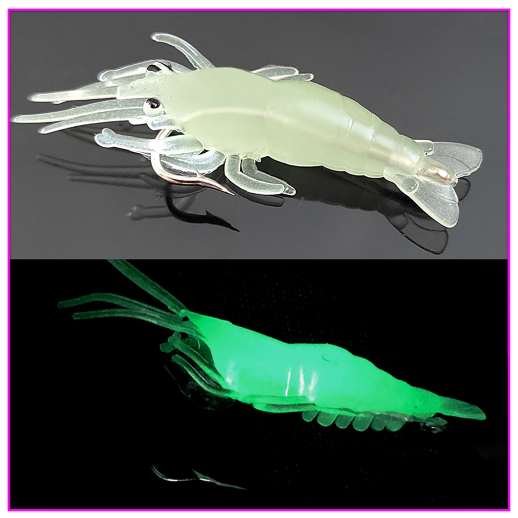 Set 10 Mồi Câu Cá Giả Hình Tôm Mềm Mại 45mm