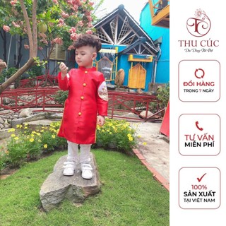 Áo Dài Bé Trai Chất Tafta Họa Tiết Thêu Cực Đẹp Hàng Thiết Kế Chuẩn Loại 1 Áo Dài Thu Cúc