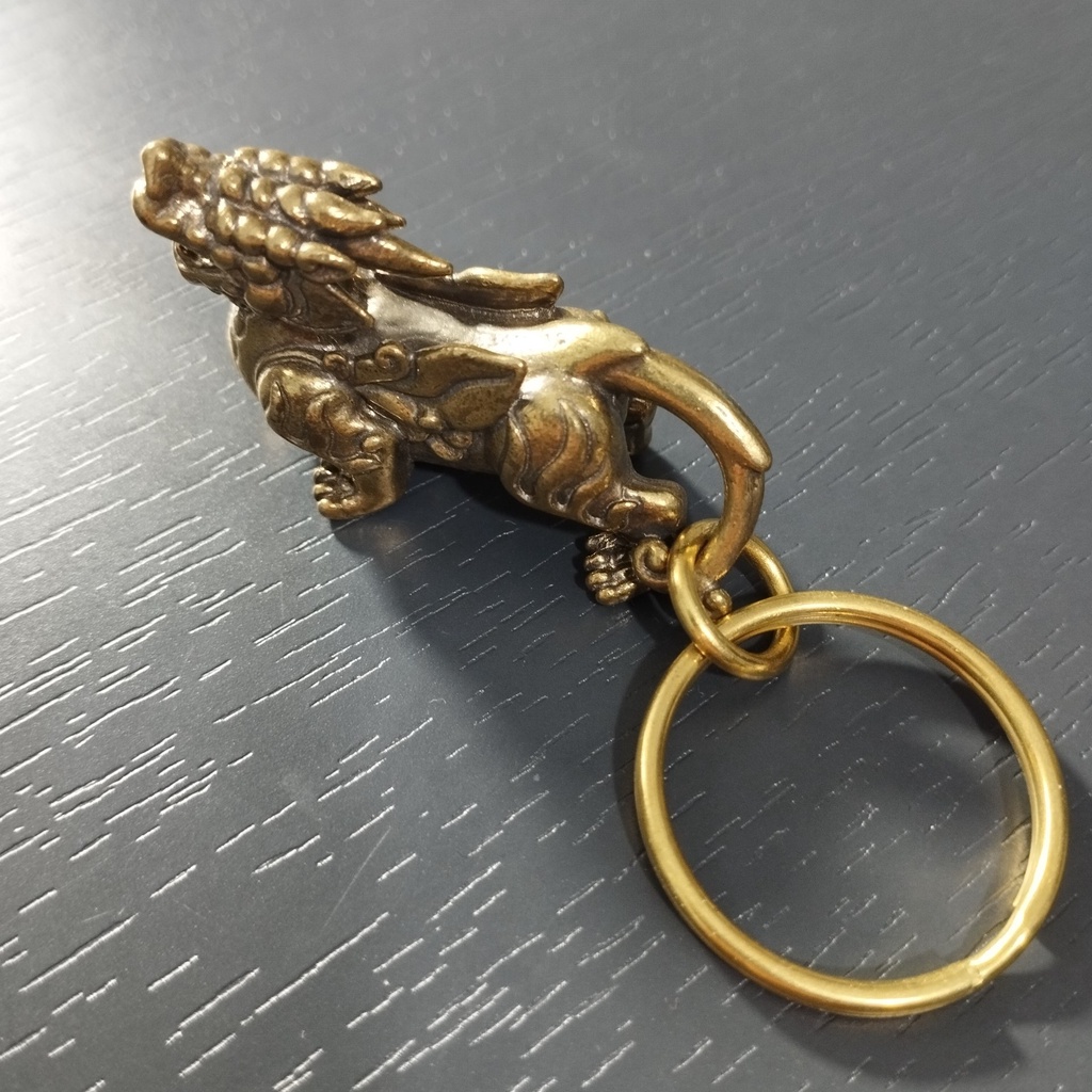 Móc khóa Nghê đồng đúc nguyên khối MC05