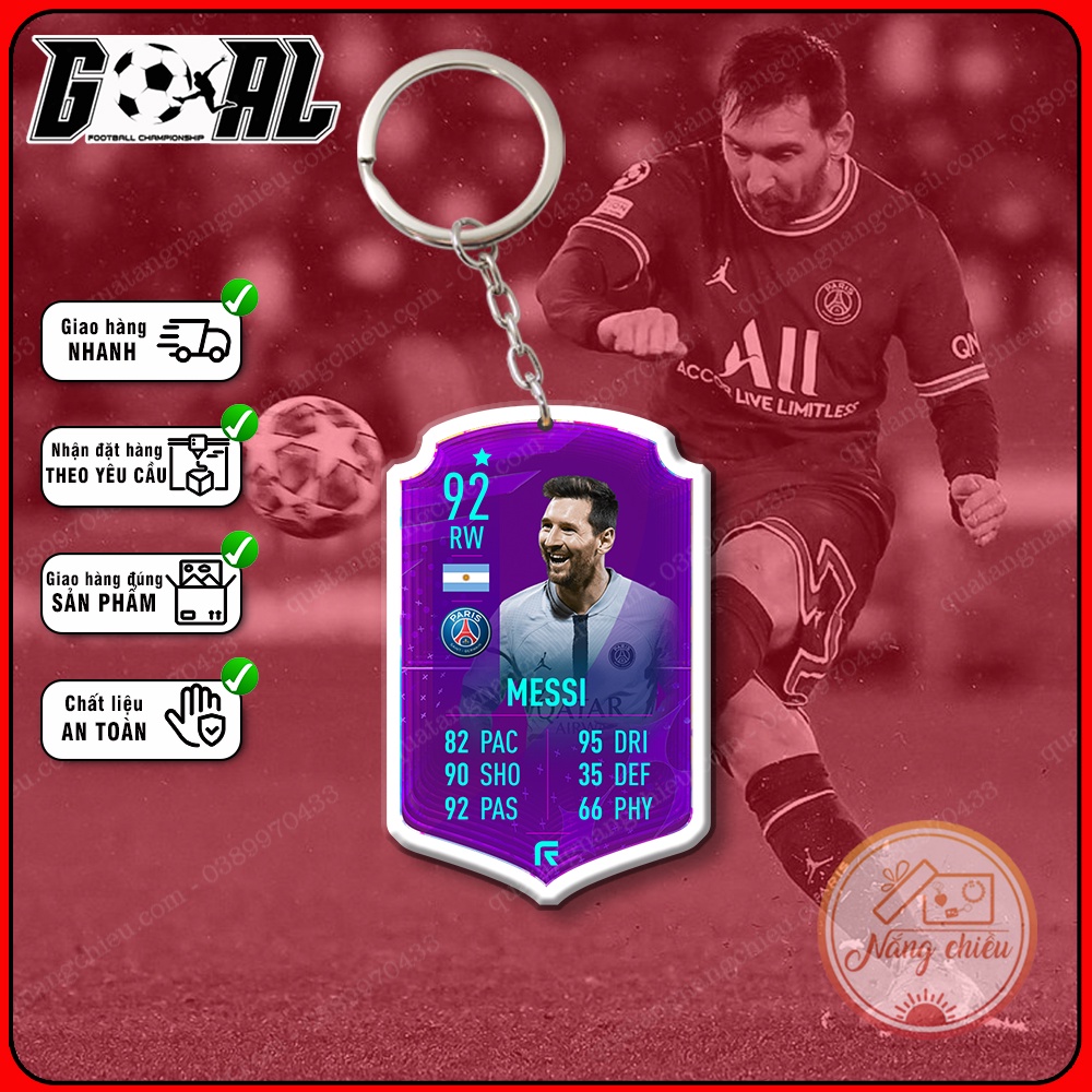 Móc khóa cầu thủ Messi cao cấp hiện đại, phụ kiện treo balo túi xách đẹp hottrend mới nhất đội tuyển Agentina[3146-3168]
