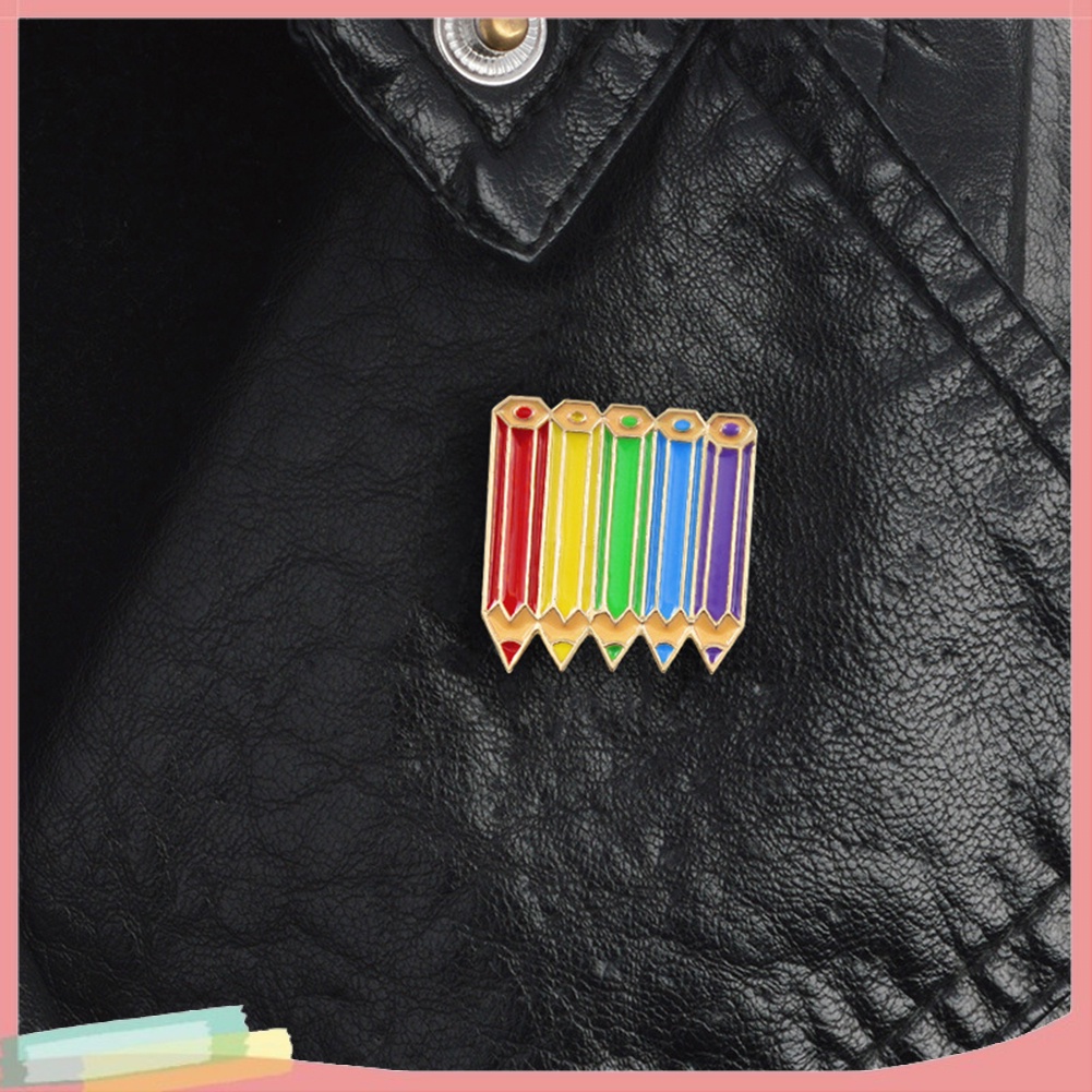 【LK】Cartoon Multicolored Pencils Badge Collar Lapel Brooch Pin Decor Gift