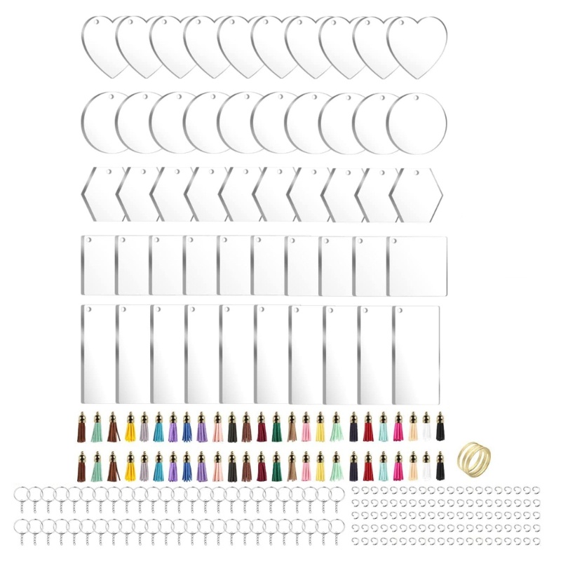 Móc Chìa Khóa Bằng Acrylic Trơn Với Lỗ Treo Trang Trí Ngày Valentine