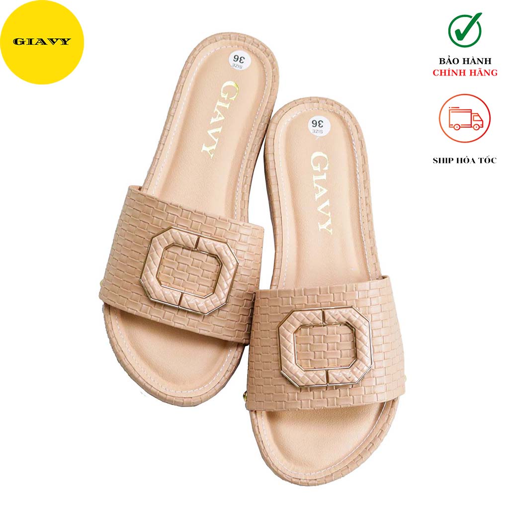 Dép nữ quai ngang khóa chữ H901  - GIÀY GIAVY