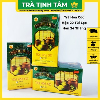 Trà hoa cúc vàng túi lọc Ngọc Duy hộp 40gr 20 túi lọc Tịnh Tâm giúp lợi sữa thanh nhiệt ngủ ngon giấc