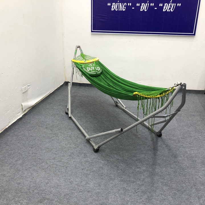 Võng xếp Duy Lợi thép sơn tĩnh điện gồm khung võng dày + võng lưới